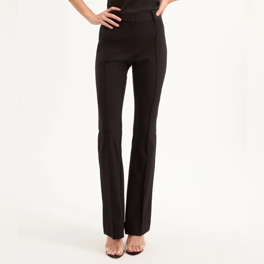 Veronica Beard Hibiscus Slim Black Flare Pants